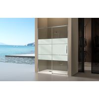 KASSANDRA DE102 DELTA Mampara Ducha 1F+1C Plata Decorado - Medida: 163-164 cm - ref: DE10216CLS163164