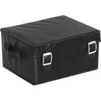 Malle De Rangement Noire Avec Couvercle Medium 26x22x14cm - Mondex