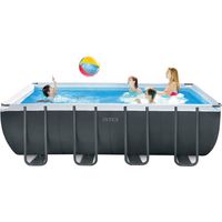Intex – Piscine hors sol rectangulaire 975 x 488 x 132 cm – Telo en pvc triple couche renforcé – Structure tubulaire acier – Volume 54368 litres