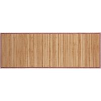 Relaxdays – Tapis de bain en bambou naturel 53 x 152 cm – Antidérapant et résistant à l'humidité – Bord textile pour salle de bain et douche