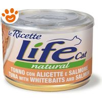 Life Gatto, Ricette in Lattina 150gr Tonno con Alicette e Salmone