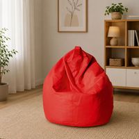 Pouf Azelia, forme sac, Fabriqué en Italie, 70x70x110h cm Rouge