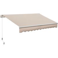 Tenda da Sole per Esterno a Bracci Avvolgibile con Apertura a Manovella, 295x200 cm, Beige