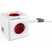 Allocacoc PowerCube Extended USB Rot und Weiß 1,5 m