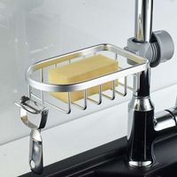Estante de ducha y almacenamiento - Juego de 2 estantes de ducha sin taladrar de acero inoxidable, estante de baño telescópico de acero inoxidable, barra de ducha con jabonera, negro