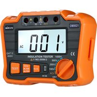 RHG Testeur de résistance d'isolement DCV ACV Mètre 1000V Ground Megger Mégohmmètre MegOhm Voltmètre avec écran LCD rétroéclairé