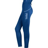 10 anni, blu royal: Leggings equitazione bambina modello Passiflora in tessuto tecnico super elasticizzato