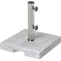 Pied de parasol, socle parasol extérieur en Granit 21 kg, pour mât de Ø 32-48 mm, avec Poignées, 38 x 38 x 38 cm, Gris