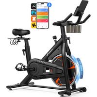 Merach – Vélo d'appartement magnétique 8 kg – 8 niveaux de résistance – Charge max 150 kg – APP connecté – Pédalage silencieux