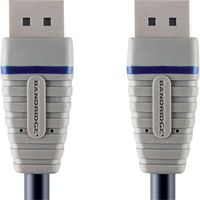 Bandridge Cable DisplayPort macho - macho de 2 metros, color azul, resolución máxima 1080P, exterior de PVC