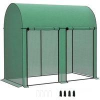 Outsunny – Serre à tomates 2 m² – 2 portes zippées enroulables – Acier PE 140 g/m² anti-UV – Dimensions 200L x 100l x 178H cm – Vert