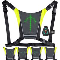 Gilet de cyclisme à paillettes. Gilet LED 2 en 1 amélioré. Bretelles réglables. Batterie rechargeable offrant une autonomie de 4 à 15 heures. Télécommande sans fil étanche.