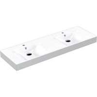 Lavabo double CENTO en céramique 140x45cm, blanc