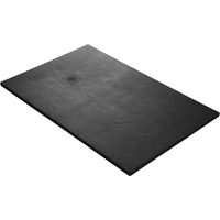 Receveur résine 120 x 90 cm noir effet ardoise - grille carrée excentrée