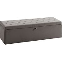 Cassapanca in Velluto140L con Seduta Ampia Imbottita, Capacità 240kg, Camera da Letto Soggiorno Ingresso, Grigio