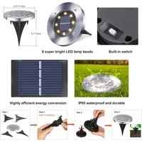 Spot LED Encastré Extérieur 8 LED Blanc Chaud IP65 Pour Allée Pelouse Escalier Jardin Éclairage Paysager