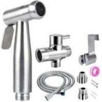Douchette pour robinet avec vanne 3 voiesFlexible en acier inoxydable 59 poucesLaiton pour douchette et adaptateurCompatible toilettes et salles de bain