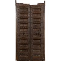Solid wood and iron front door for interior or exterior use, old and medieval sliding