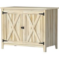 Armoire jardin bois naturel – Placard extérieur avec étagères et double portes – 110x60x88,5 cm – Rangement jardin robuste, style authentique