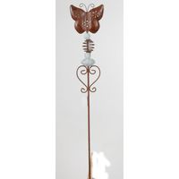 24x Gartenstecker Rusty Dekoration Erdspieß Stab Figur Metall Rasen Außen Boden