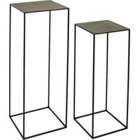Lot de 2 sellettes gigognes métal martelé Mirage