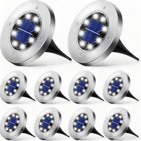 Solaire Extérieur,Lampes Solaires pour Lampe Solaire de Jardin Lampadaire avec 8LEDs Lampadaire LED Extérieur IP65 dans la Lampe Extérieure solaire(Blanc Froid) 10er