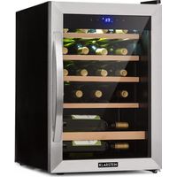 Klarstein – Cave à vin de vieillissement 19 bouteilles – Température 4-18°C – Éclairage intérieur – Porte vitrée – Fonctionnement silencieux 40 dB
