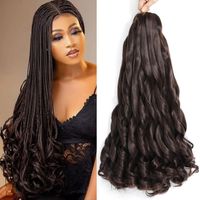 French curl braiding hair 22 inch loose wave braiding hair 8 Pack pre stretched Braiding Hair extensions French Curl Cheveux Synthetic Hair Extensions (4, 55.88 cm(Lot de 8))