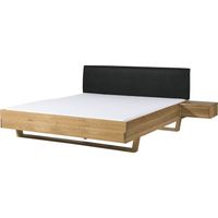 Letto in legno di abete 140x200x85 tinto naturale con comodino a destra - testiera antracite FICHTELBERG 41