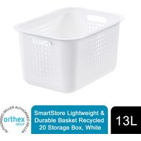 SmartStore Lightweight & Durable Basket Recycled20 Storage Box 13L, White