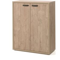 Meuble de rangement pour bureau 2 portes coloris chêne doré collection DEPÉ