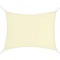 Toldo Vela Rectangular 4x3 m Vela de Sombra para Jardín Patio Terraza Poliéster Anti UV Color Beige