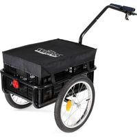 Wiltec Rimorchio per bici per carichi fino a 50 kg Carrello bicicletta Con pneumatici Carretto a mano