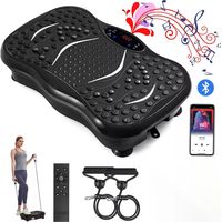 Neche Fitness Piattaforma Vibrante Vibro con Schermo LCD, Cyclette Dispositivo di Allenamento Fitness Modellante, 5 MODALITÀ Nero
