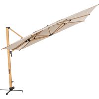 Doppler Sonnenschirm / Ampelschirm "Alu Wood XL Ultra Pendelschirm 400 x 300", 400 x 300 cm, natur, Bezug Polyestergewebe, Gestell aus Stahl, 65,9 kg