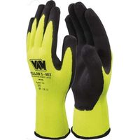 Guanti da lavoro Yellow Mix Spalmato in Lattice Sabbiato Nero/Giallo Fluo XL