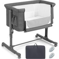 Costway – Lit cododo bébé 3 en 1 – Hauteur réglable 5 niveaux – Inclinaison 10° – Matelas confortable – Maille respirante – Sac de voyage inclus