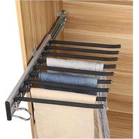 Perchas para pantalones Percha para pantalones deslizante Acero inoxidable Multifuncional Extensible Antideslizante Percha para vaqueros 9 varillas, izquierda