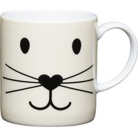 Kitchencraft Cat Face Coffee Mug, Porcellana, Multicolore, 7x4x7 cm