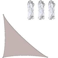 Wasserdichtes Dreieck-Sonnensegel (3x3x4,3 m / 4x4x5,7 m / 5x5x7,1 m) für Garten, Terrasse, Pool, Camping, Khaki