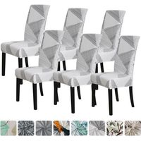 6 PCS Housse de Chaise Scandinave Extensible Protection