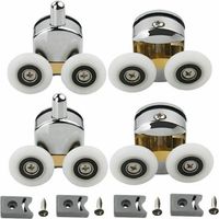 YMYNY Set of 4 Double Rollers - for Sliding Shower Door, 2 23mm Diameter Wheels for Bathroom Zinc Alloy, Replacement Rollers for Sliding Shower Door - Upper and Lower Double Wheels