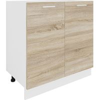 Esilo Küchenunterschrank 80 cm 2 Türen weiß, Eiche Dekor.