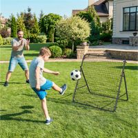 Verstellbares, faltbares 5-Winkel-Rückprallnetz mit 24 elastischen Kordeln, Fußballnetz, Stahl, 120 x 73 x 112 cm, schwarz
