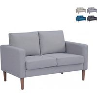 Sofá moderno de 2 plazas en algodón 137x73x82cm Ramsey - Gris claro