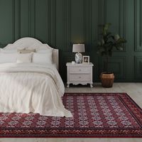 Tapis oriental tissé Dorna - 225x150cm, Rectangular - 100% Acrylique - Tissé - Rouge
