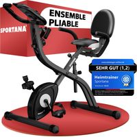 Vélo d'appartement magnétique connecté – Résistance réglable 16 niveaux – Charge maximale 140 kg – Écran LCD avec capteurs de pouls – Sportana