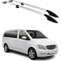 OMAC Barres de Toit Longitudinales pour Mercedes Vito W639 W447 2003-2019 L1 Alu Gris