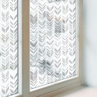 Pellicola Opaca per Finestre 50x116 Protezione per Cucina Bagno Uffici Camera da Letto Autoadesiva PVC Decorativa Vetro Smerigliato Motivo a freccia