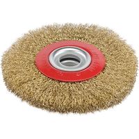 Brosse circulaire metallique a fils d'acier laitonnes de 125 mm tous tourets